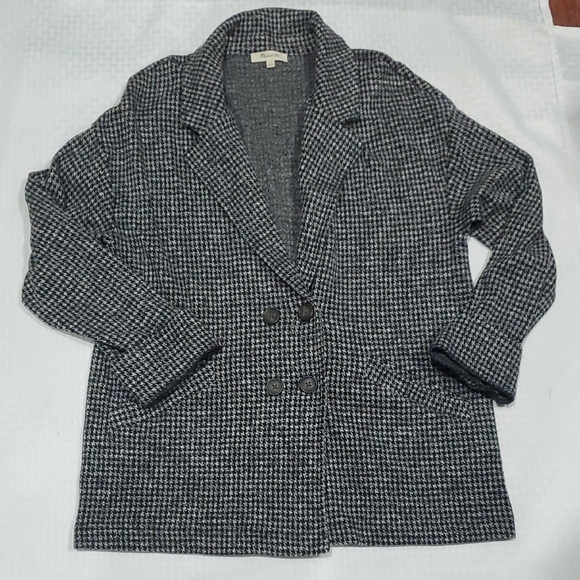 Madewell Black and gray Houndstooth Jacket double breasted  jacket size M - Picture 2 of 10